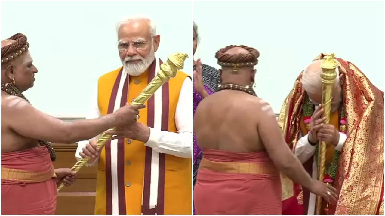 Adheenams Hand Over Sengol To PM Modi Day Ahead Of Inauguration Of