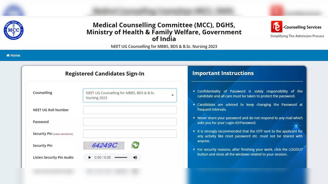 Neet Ug Counselling Registration Link Active On Mcc Nic In Check