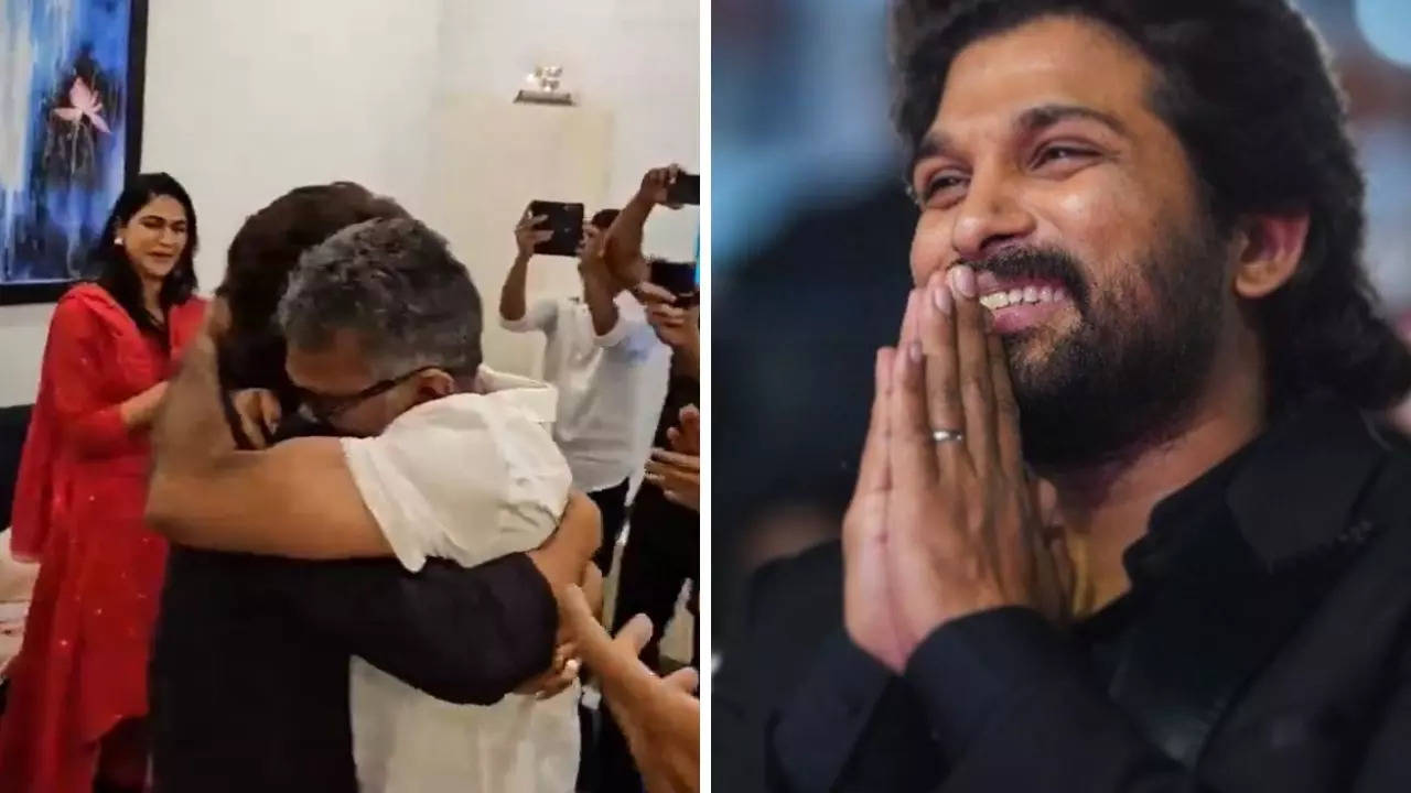 Allu Arjun Pushpa Director Sukumar S Tight Hug Is The Way To Celebrate