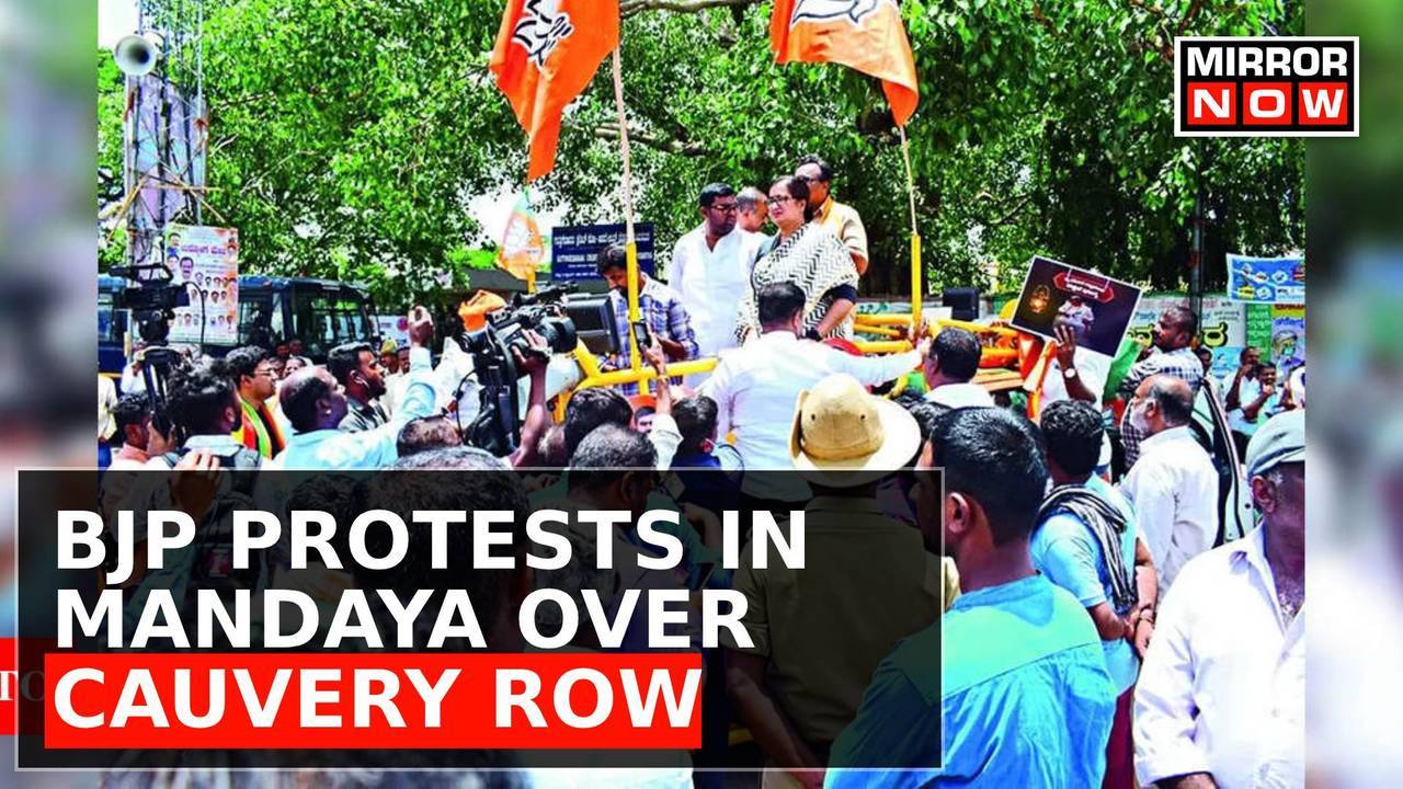 BJP Protest In Mandya Over Cauvery Water Row DK Shivkumar Calls