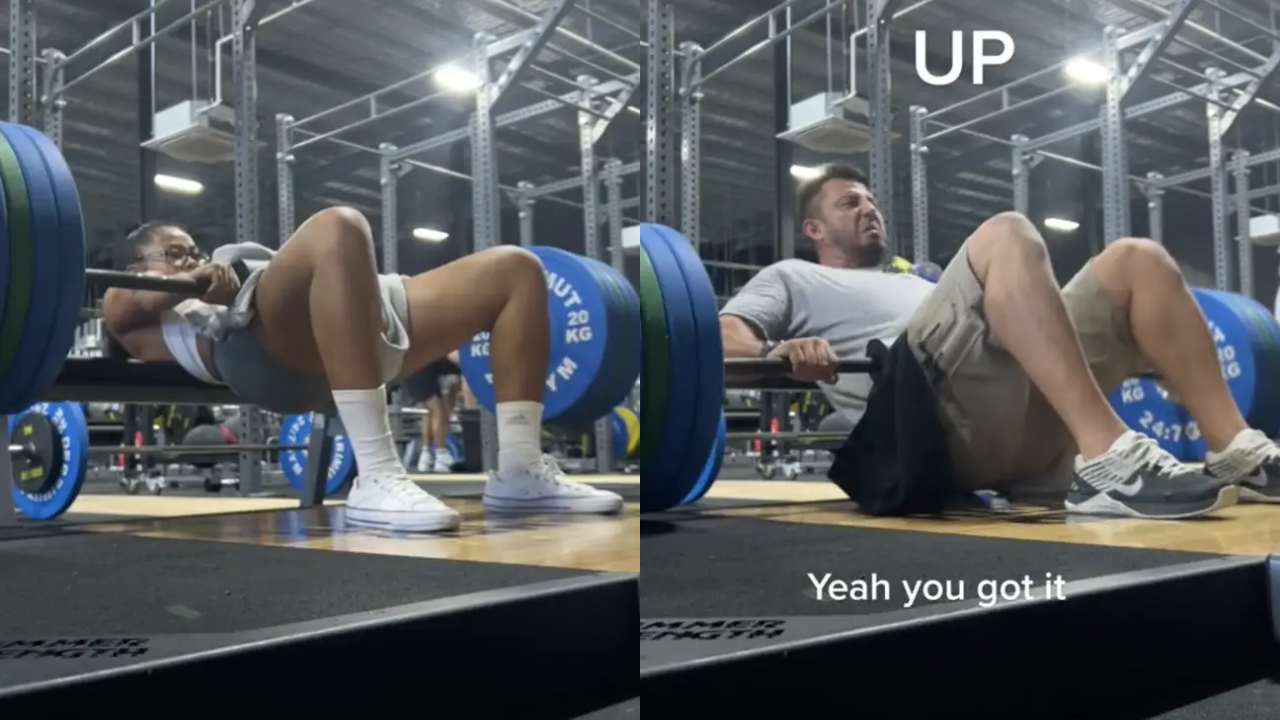 Viral Video Man Stunned As Woman Lifts Kgs At Gym He Attempts It