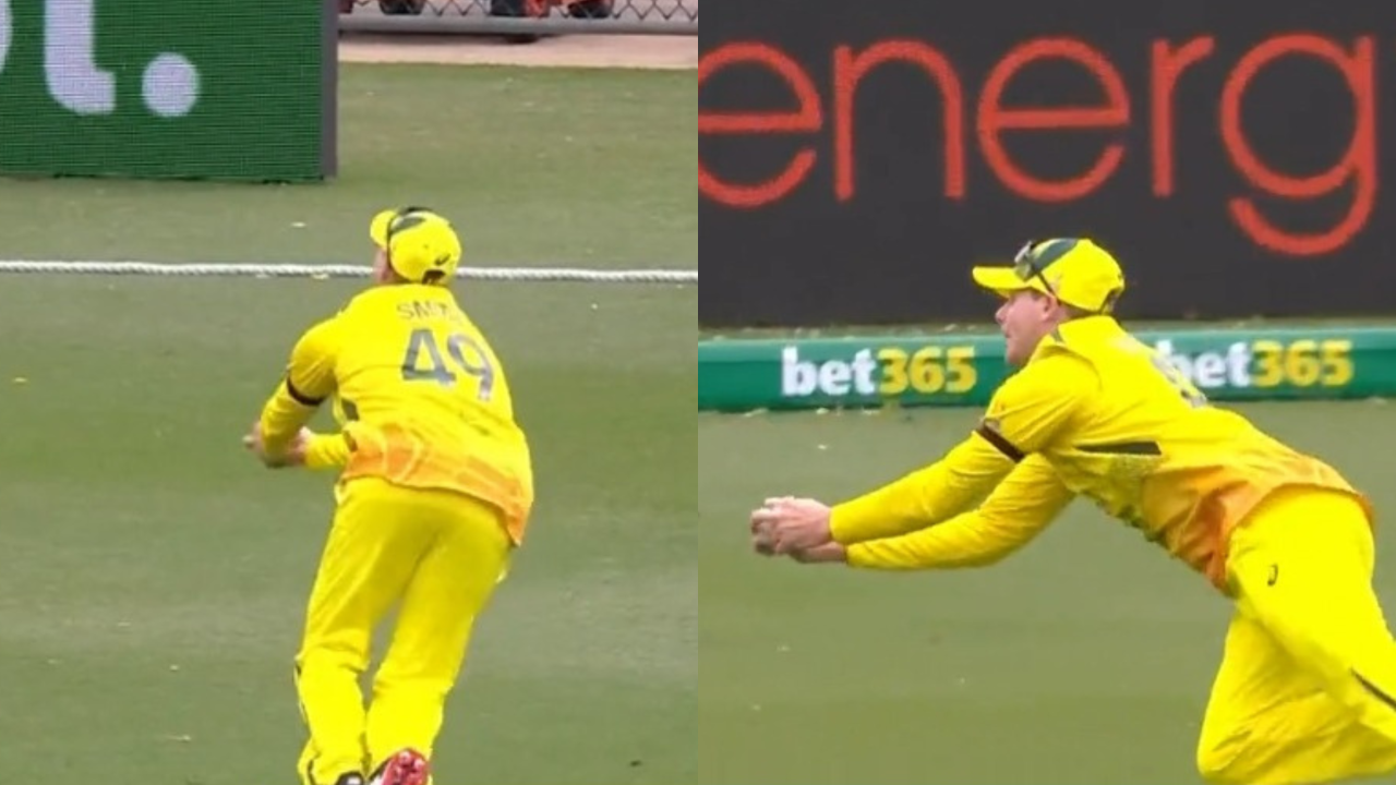 Sensational Steve Smith Grabs Stunning Diving Catch Running Back To