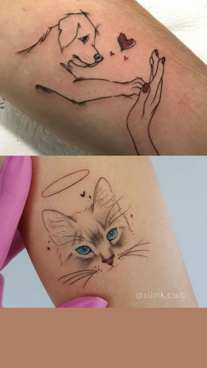 Cat Outline Heart Small Wrist Temporary Tattoo - Etsy