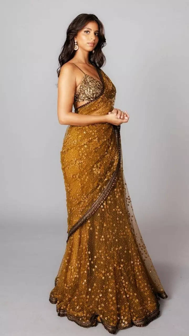 5 Shimmery Sarees That Prove Suhana Khan Is Ready To Be A Karan