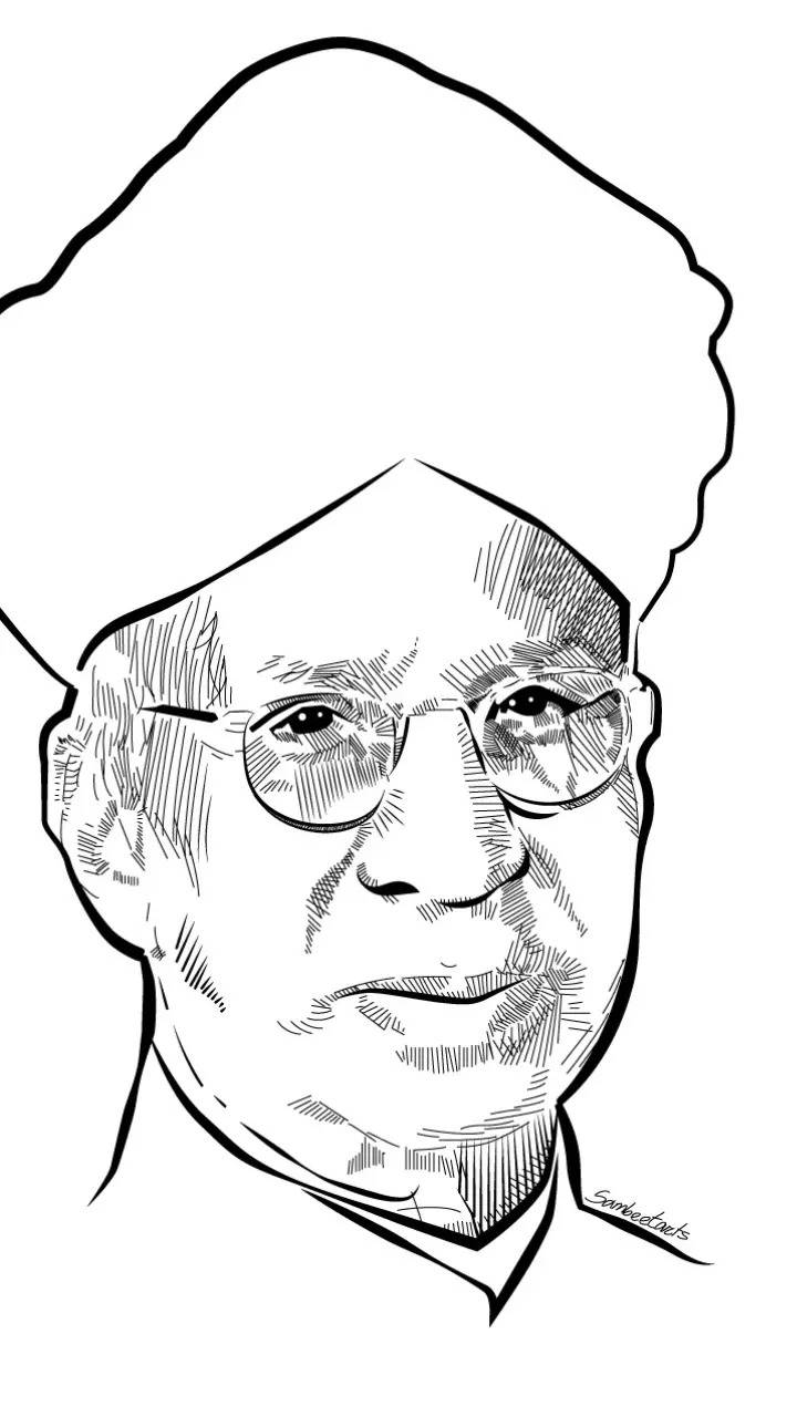 Portrait of Dr. Radha Krishnan drawn by Reshma
