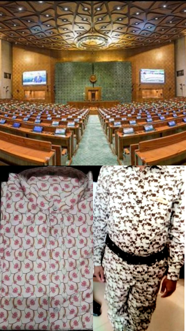 Bharatiya Touch For New Staff Uniform In New Parliament, PICS