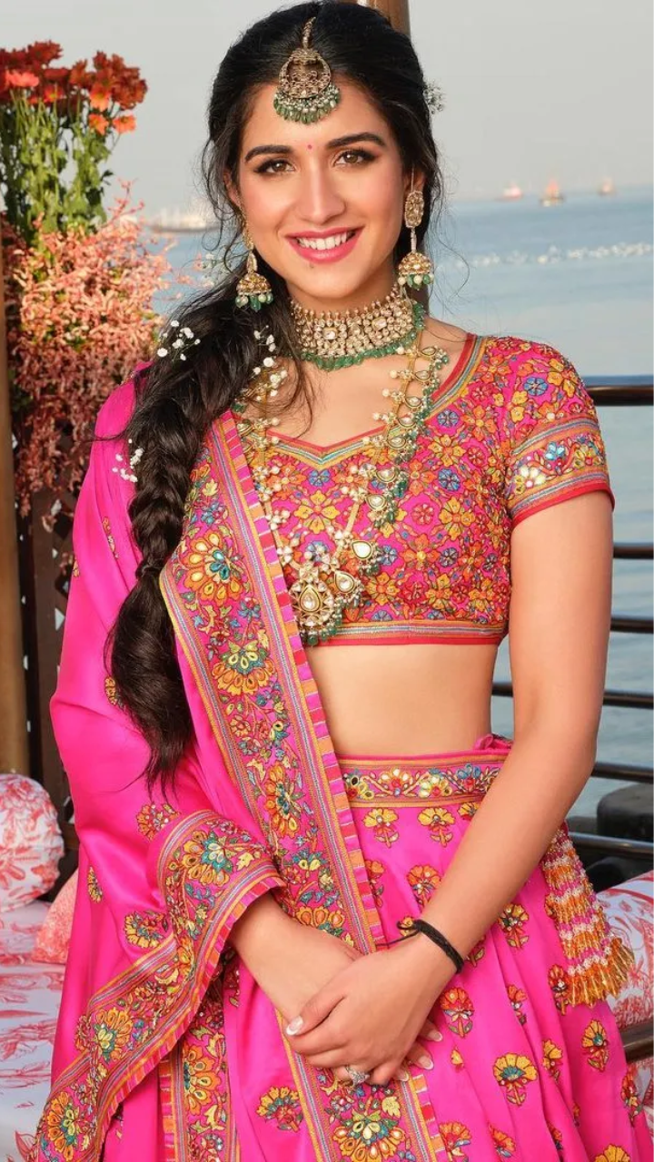 Stunning bubblegum pink lehenga with emerald green jewellery for the  wedding day! | WedMeGood|#wedme… | Indian bridal, Indian wedding outfits,  Indian bridal fashion
