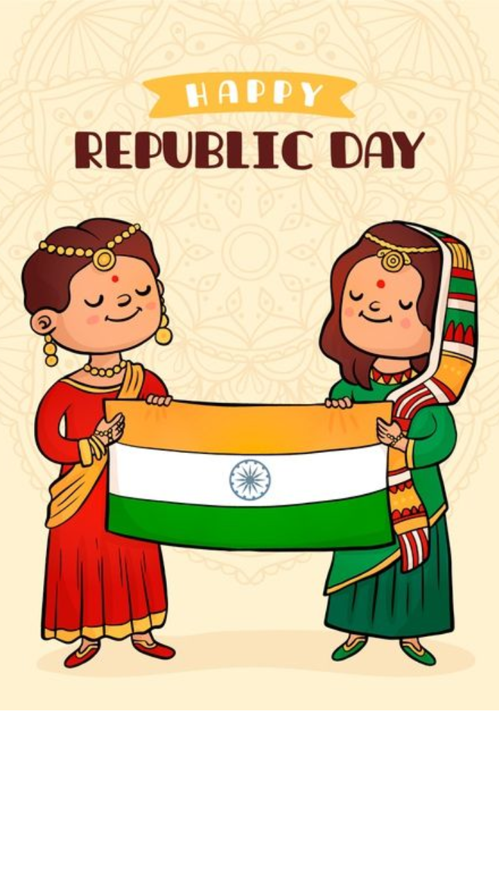 Vector illustration, hand holding Indian flag, with happy republic day  typography. Stock Vector | Adobe Stock