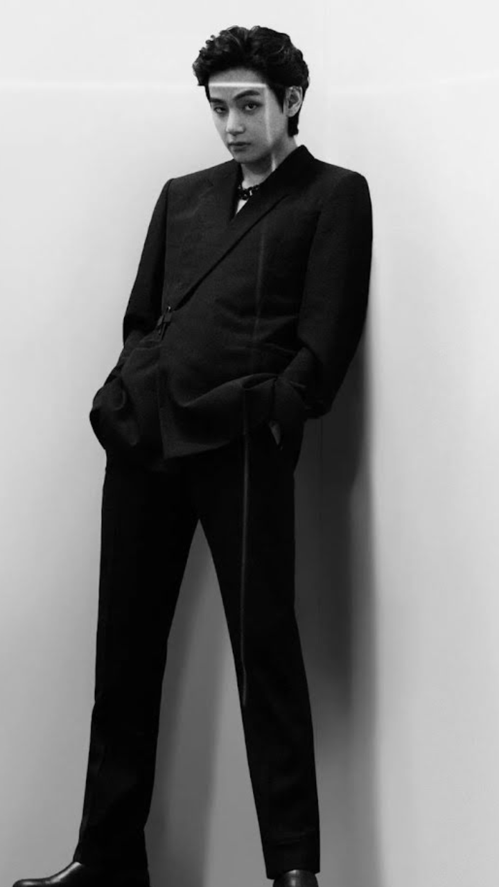 CapCut him in black suit#taehyung #v #bts #fyp | TikTok