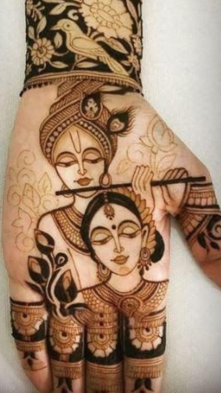 Radhakrishna mehandi design | Dulhan mehndi designs, Wedding mehndi  designs, New mehndi designs