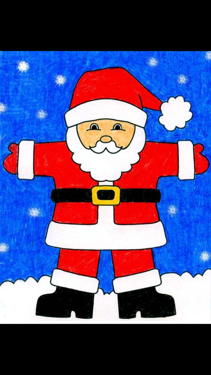 child's drawing watercolor. New year. Santa Claus Stock Photo - Alamy
