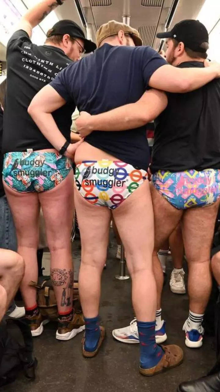 No Trousers Tube Ride 2023 Londoners ditch their pants as bizarre  tradition returns