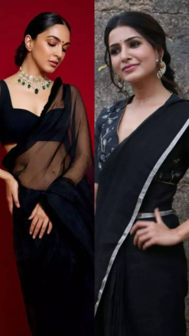 Black Saree With Stitched Blouse in Usa Custom Stitched - Etsy | Black saree  designs, Elegant saree, Saree designs
