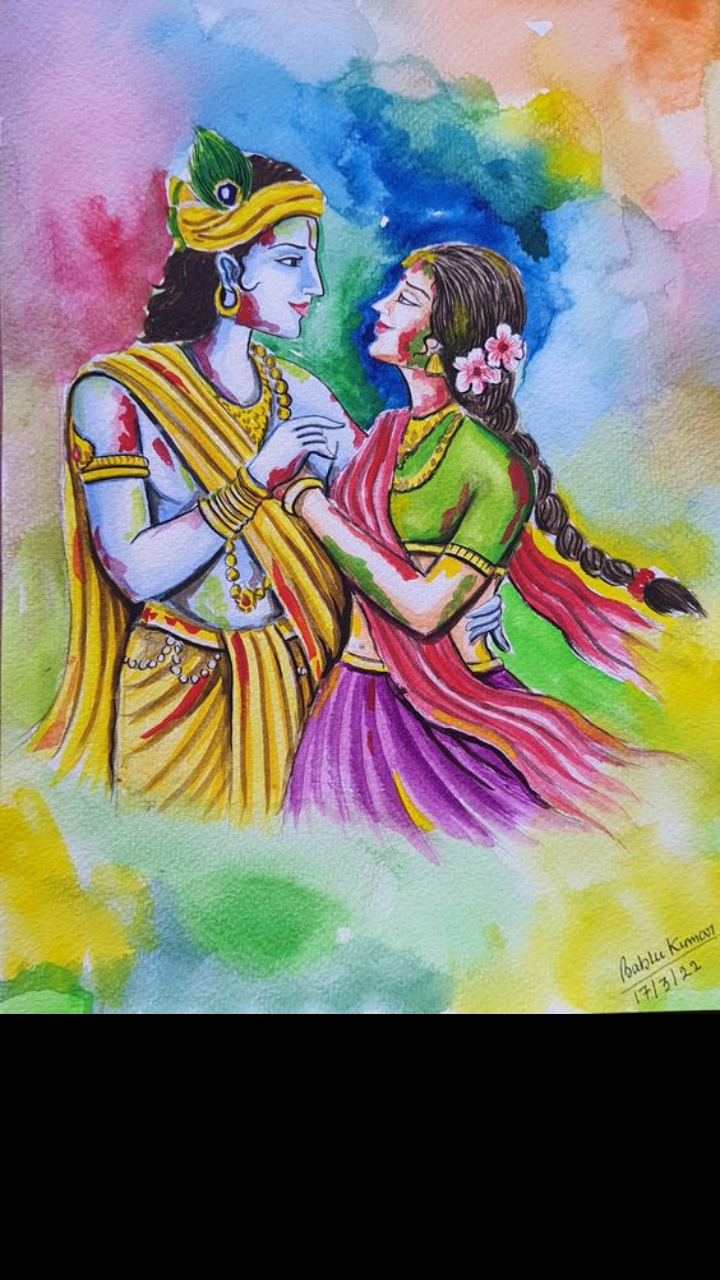 Radha Krishna drawing | ❤️❤️❤️ | By Prasanta's Art GalleryFacebook