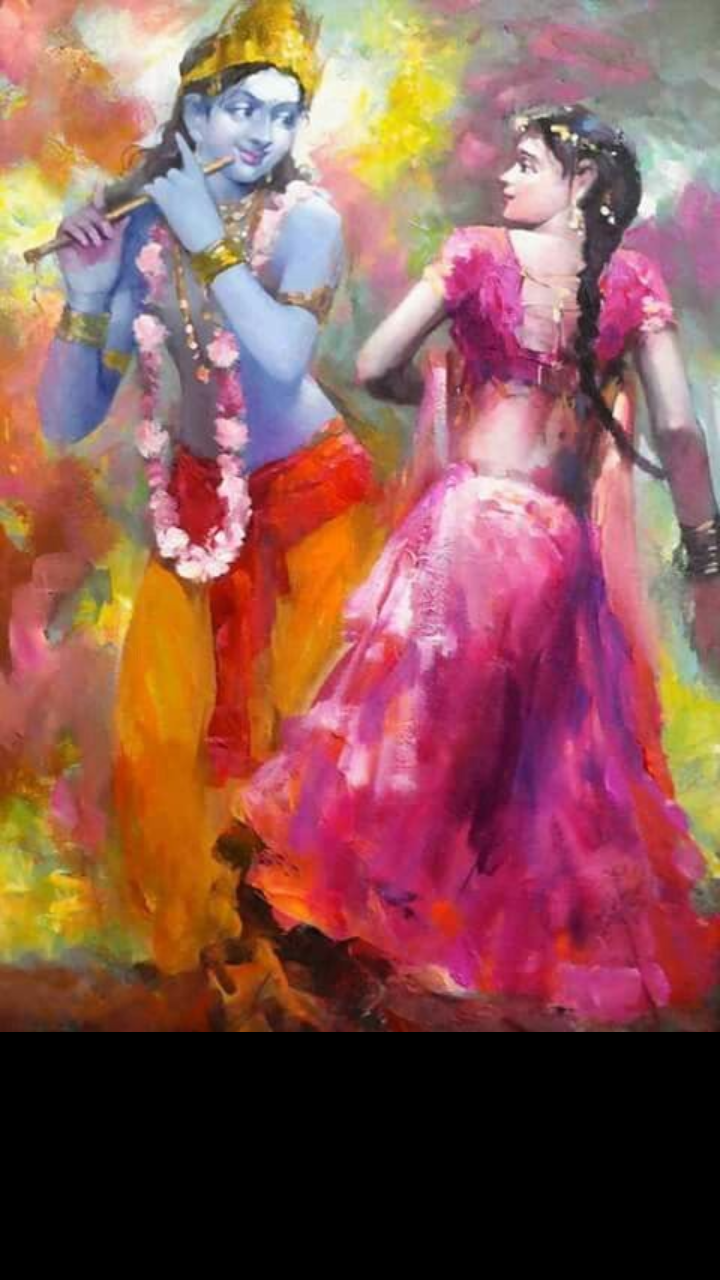 radha krishna playing holi