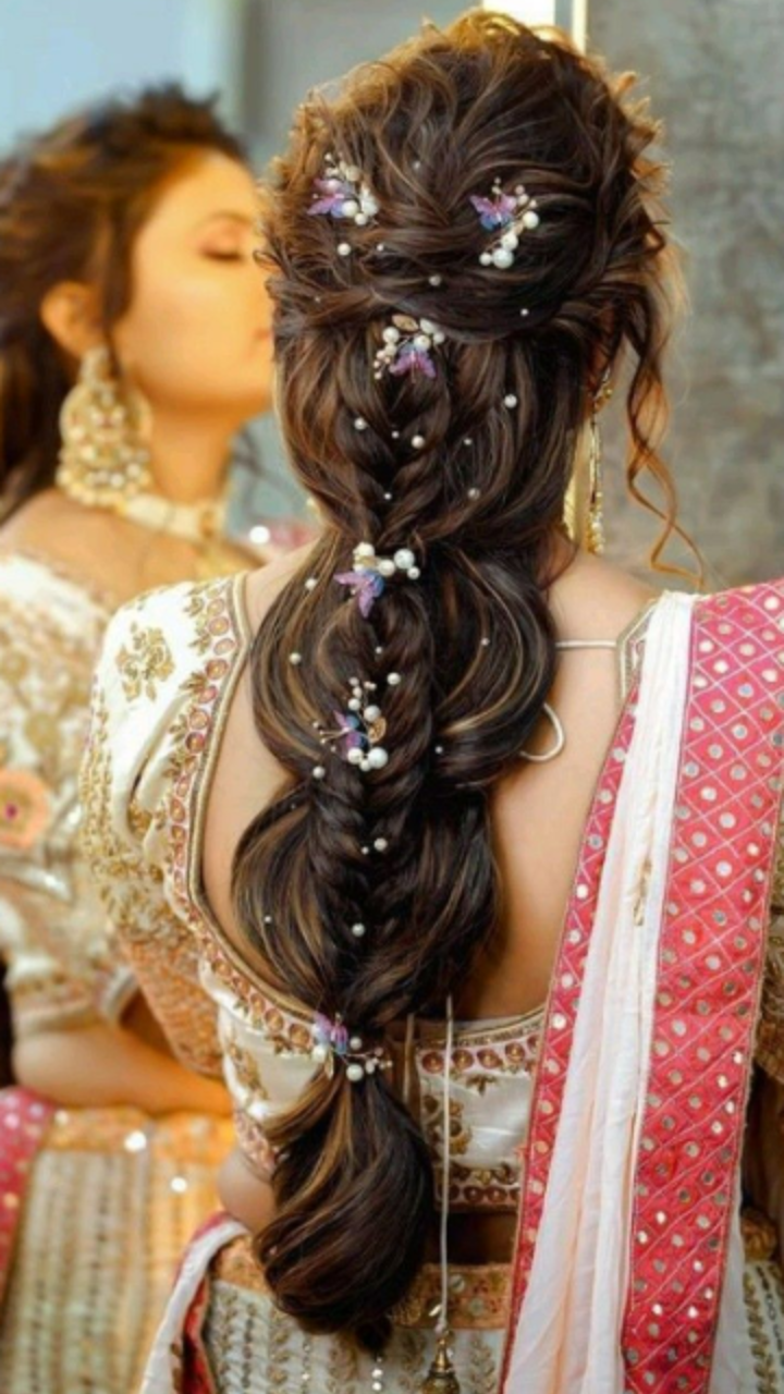 Indian wedding hairstyles | Beautiful Bridal hairstyles with braids | Indian  bridal bun hairstyles - YouTube