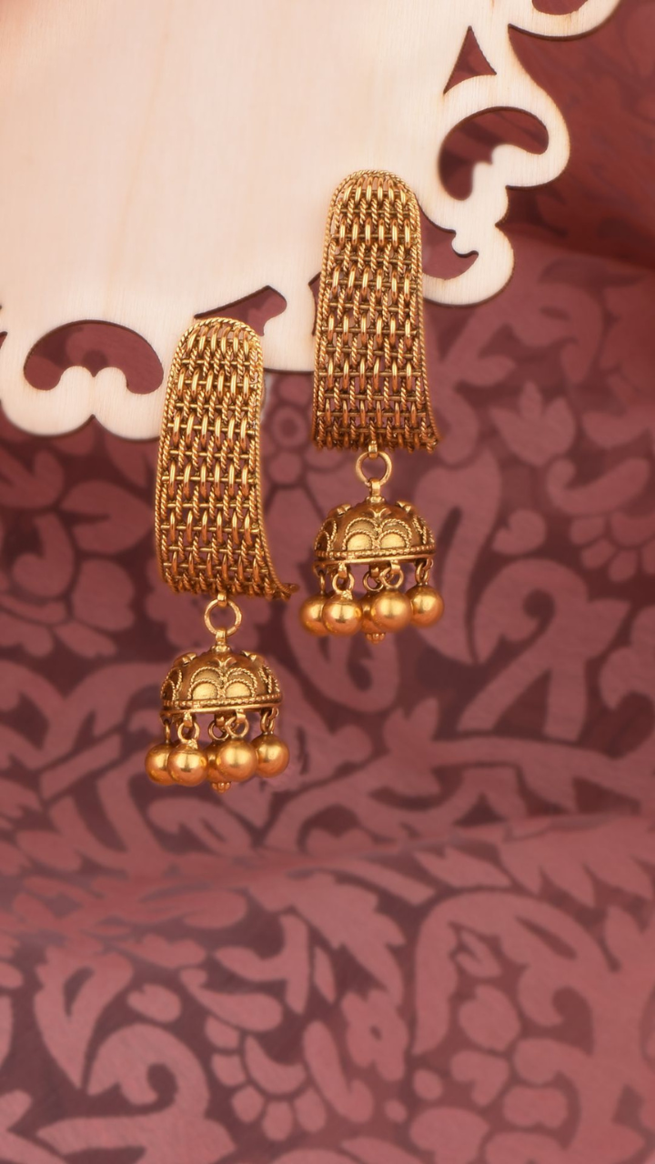 Buy Traditional Gold Design Daily Wear Guaranteed Gold Covering Earrings  Online