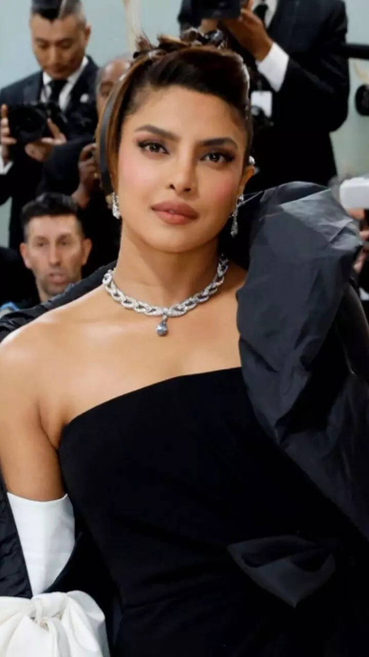 Met Gala 2023: Priyanka Stuns In Thigh-Slit Gown With Nick, Flaunts Diamond Necklace | Times Now