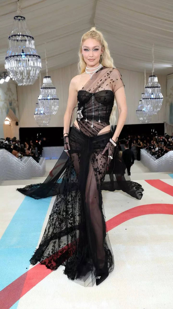Gigi Hadid nails sheer black corset outfit at Met Gala 2023