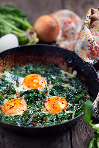 Eggs and spinach