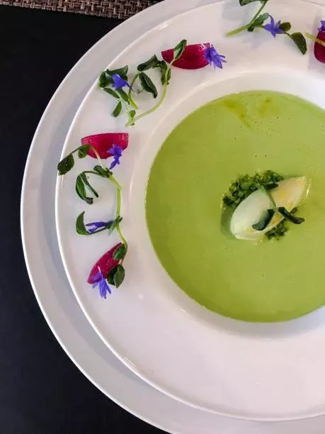 Chilled pea soup