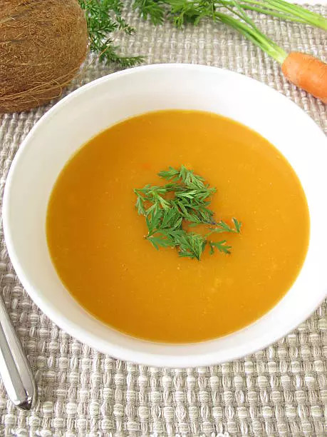 Carrot and coconut soup