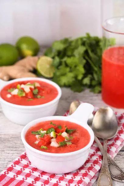 Watermelon feta soup