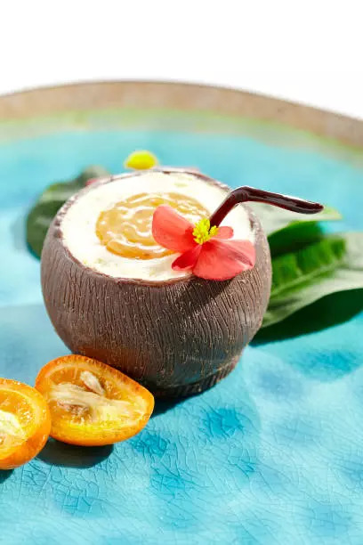 Mango coconut pudding