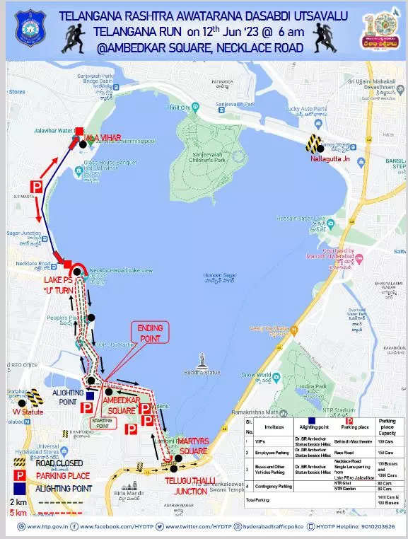 Hyderabad Police Issues Traffic Diversions for Telangana Run, Key Roads ...