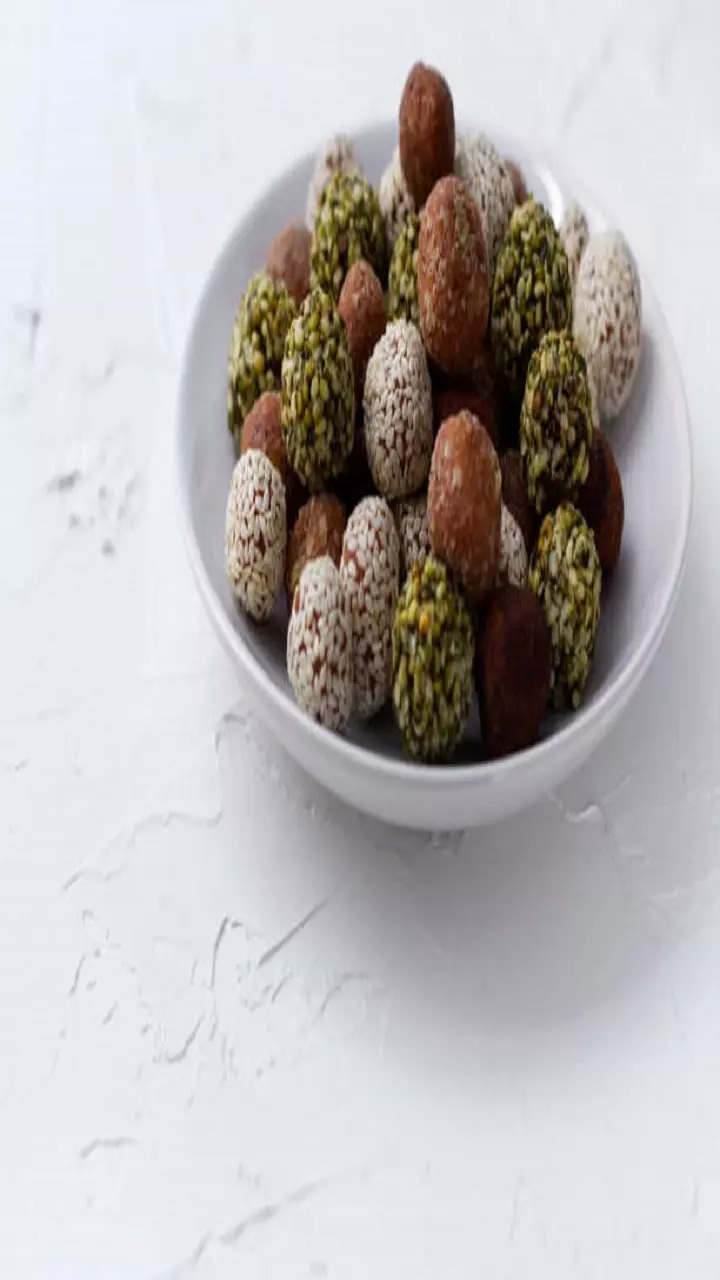 Pistachio coconut and rose laddu