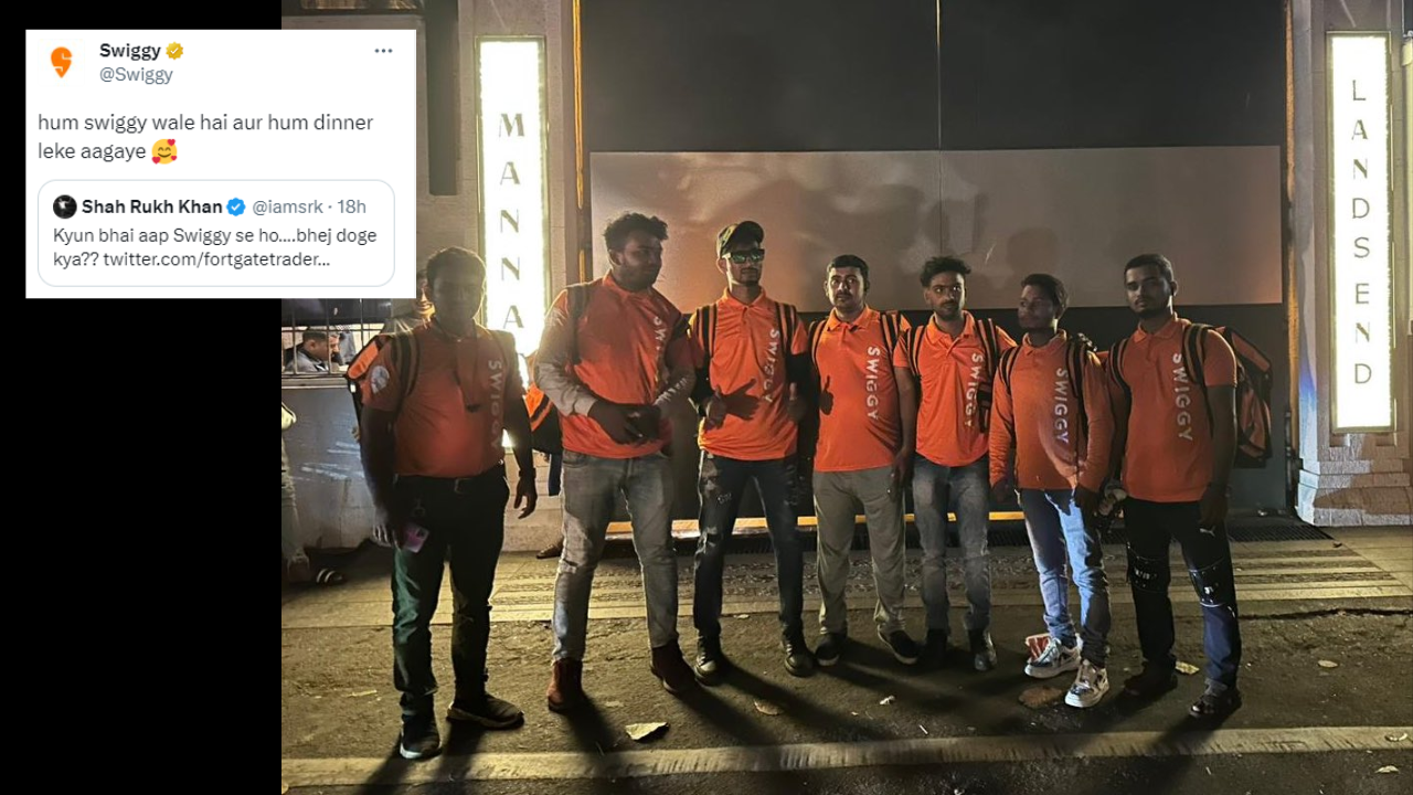 Swiggy delivery guys reached Shah Rukh Khan's home Mannat.