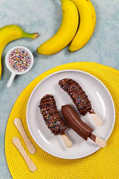 Chocolate coated bananas