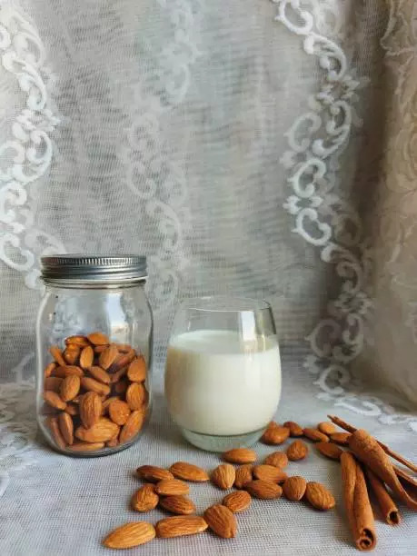 Soy milk and almonds