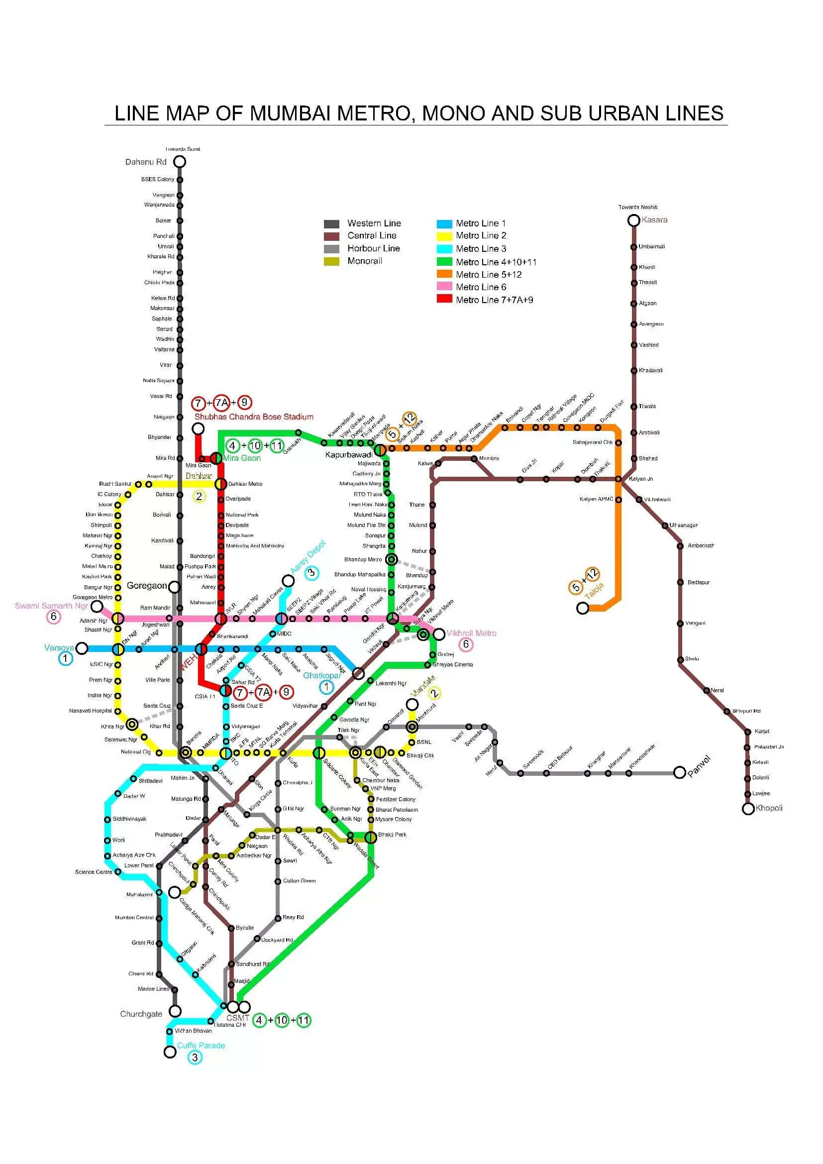 Mumbai Metro Map 2024 - Image to u