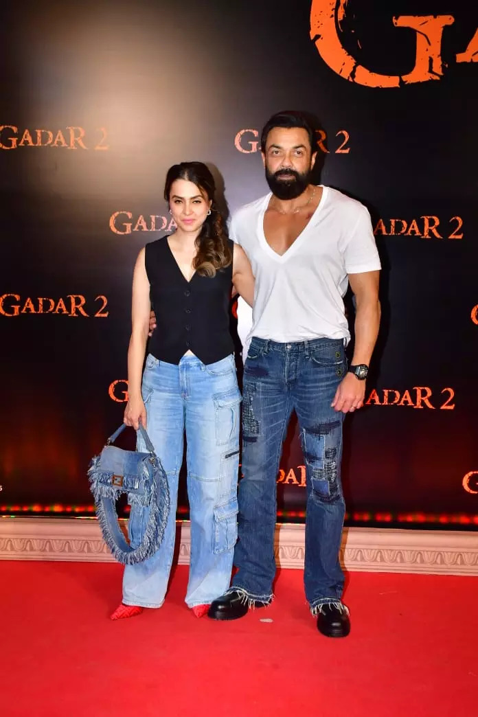 Bobby Deol was spotted with his wife at the screening