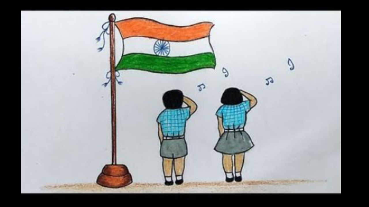 Independence Day Drawing India || 15 August freedom day poster (easy) step  by step | Independence day drawing, Easy drawings, Art drawings simple