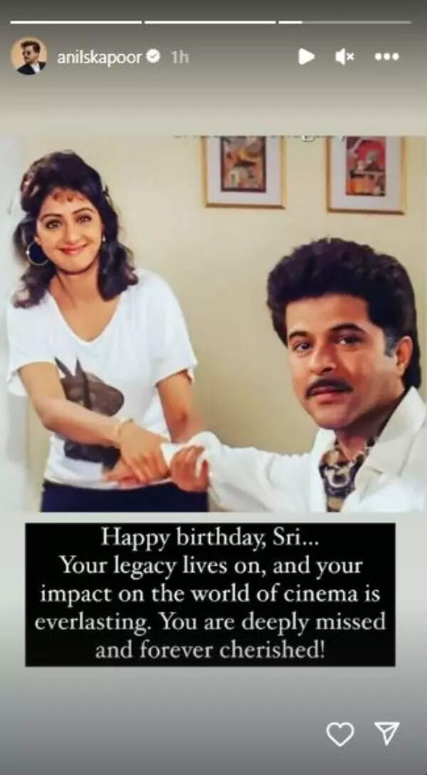 Your Legacy Lives On: Anil Kapoor Remembers Sridevi On Her 60th Birth ...