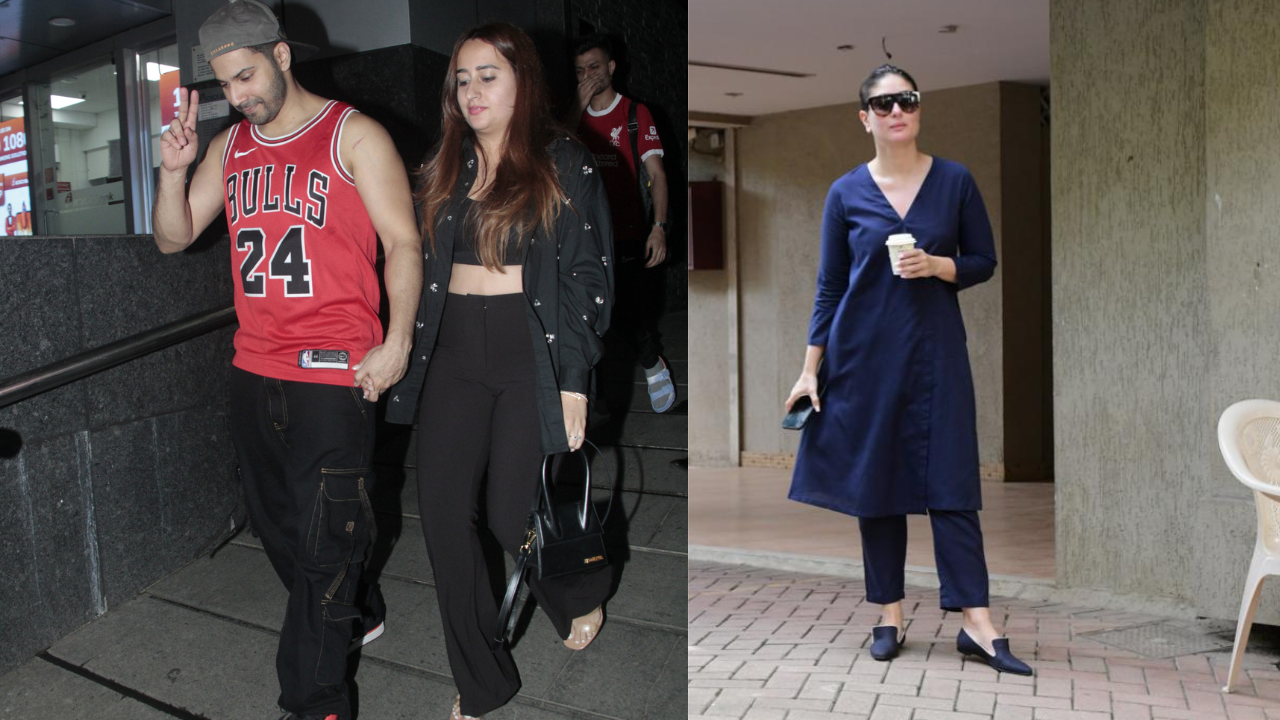 ZoomIn Varun Dhawan Natasha Dalal Get Clicked Kareena Kapoor And More Celebs Step Out In Style