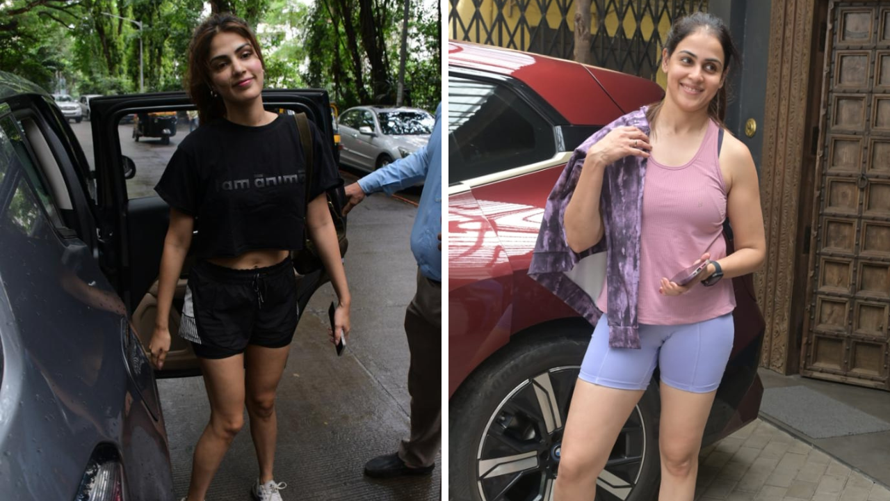 ZoomIn Riteish-Genelia Deshmukh Rhea Chakraborty Sweat It Out At The Gym In Style