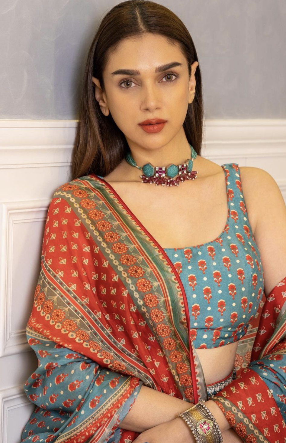 Keep it chic in a crop-top with lehenga