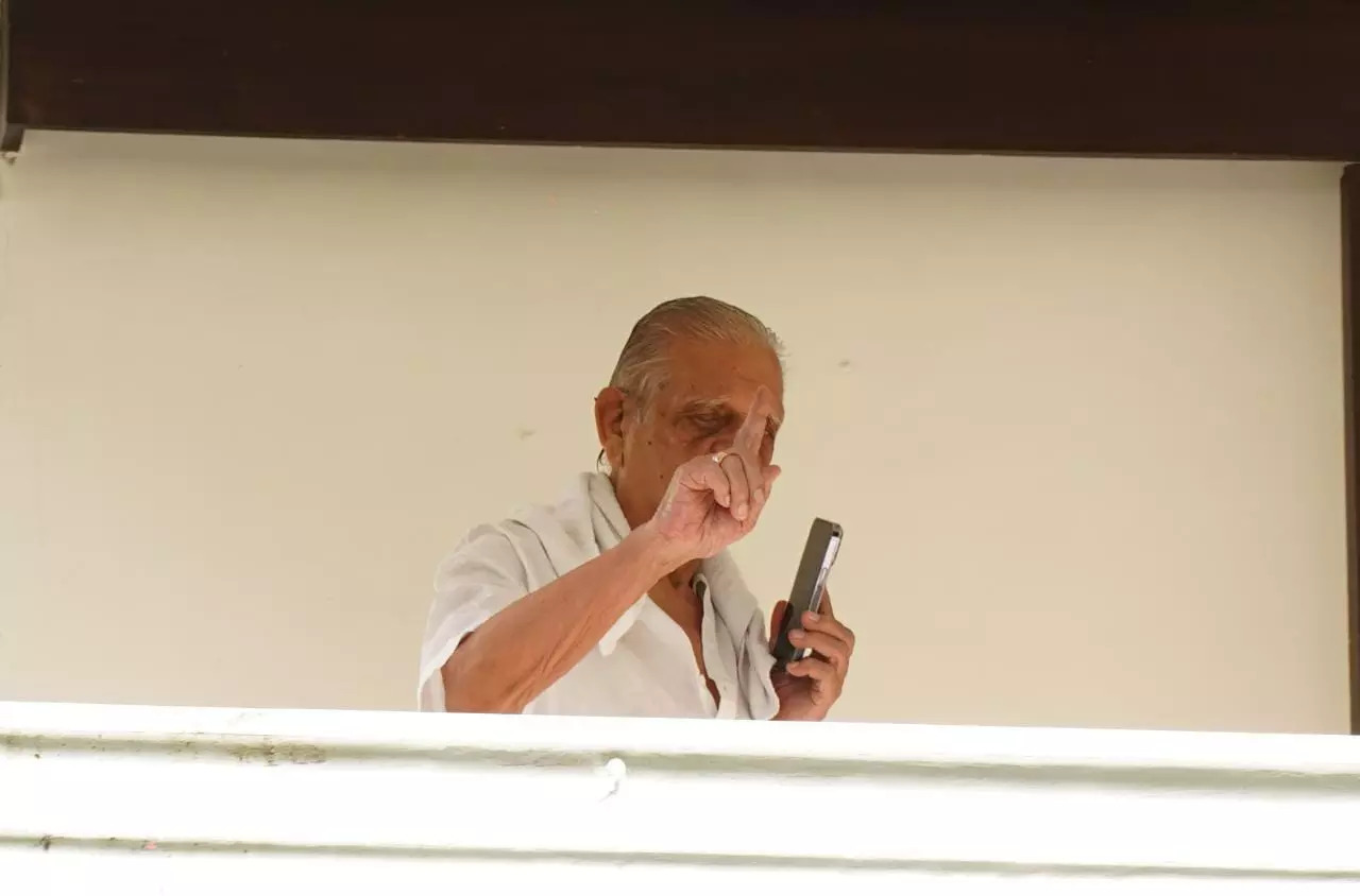 Lyricist Gulzar was spotted today