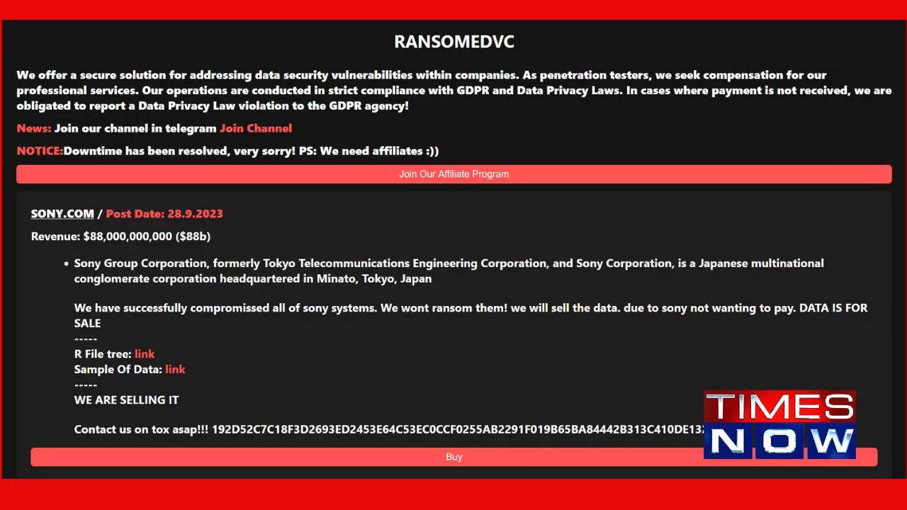 All Of Sony Systems' Allegedly Hacked By New Ransomware Group