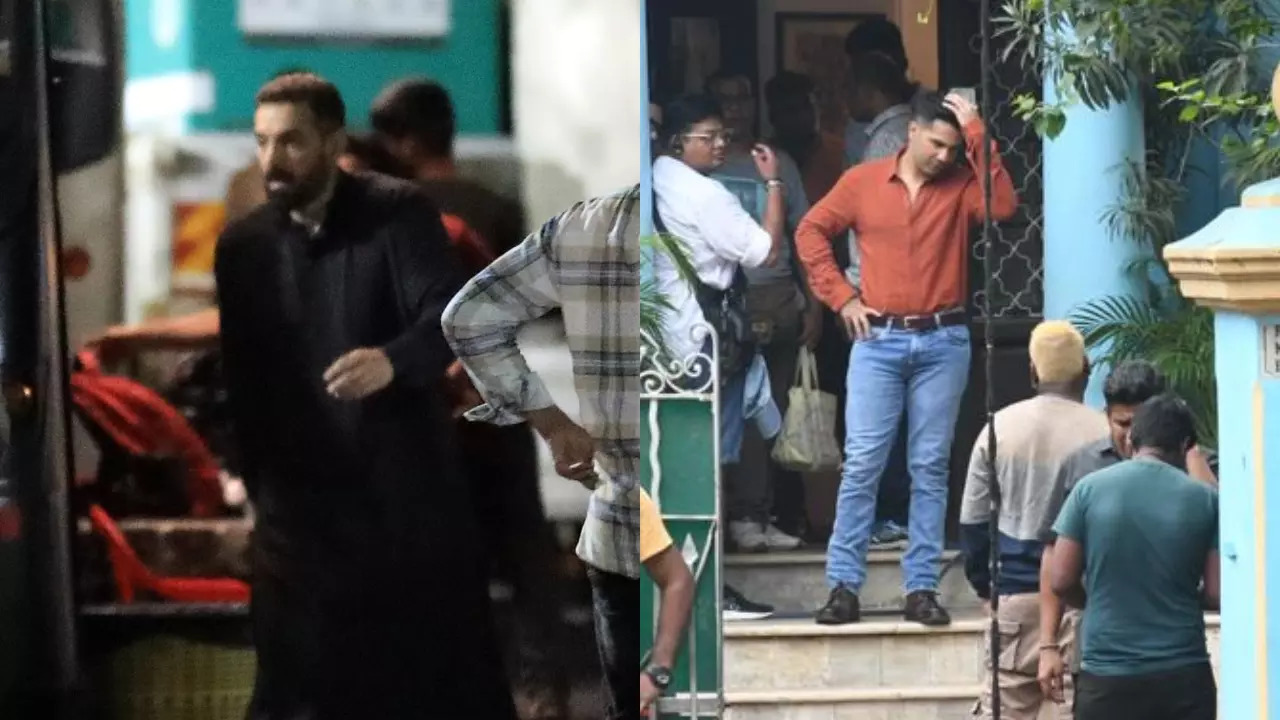 ZoomIn John Abraham Varun Dhawan Caught Shooting In Mumbai