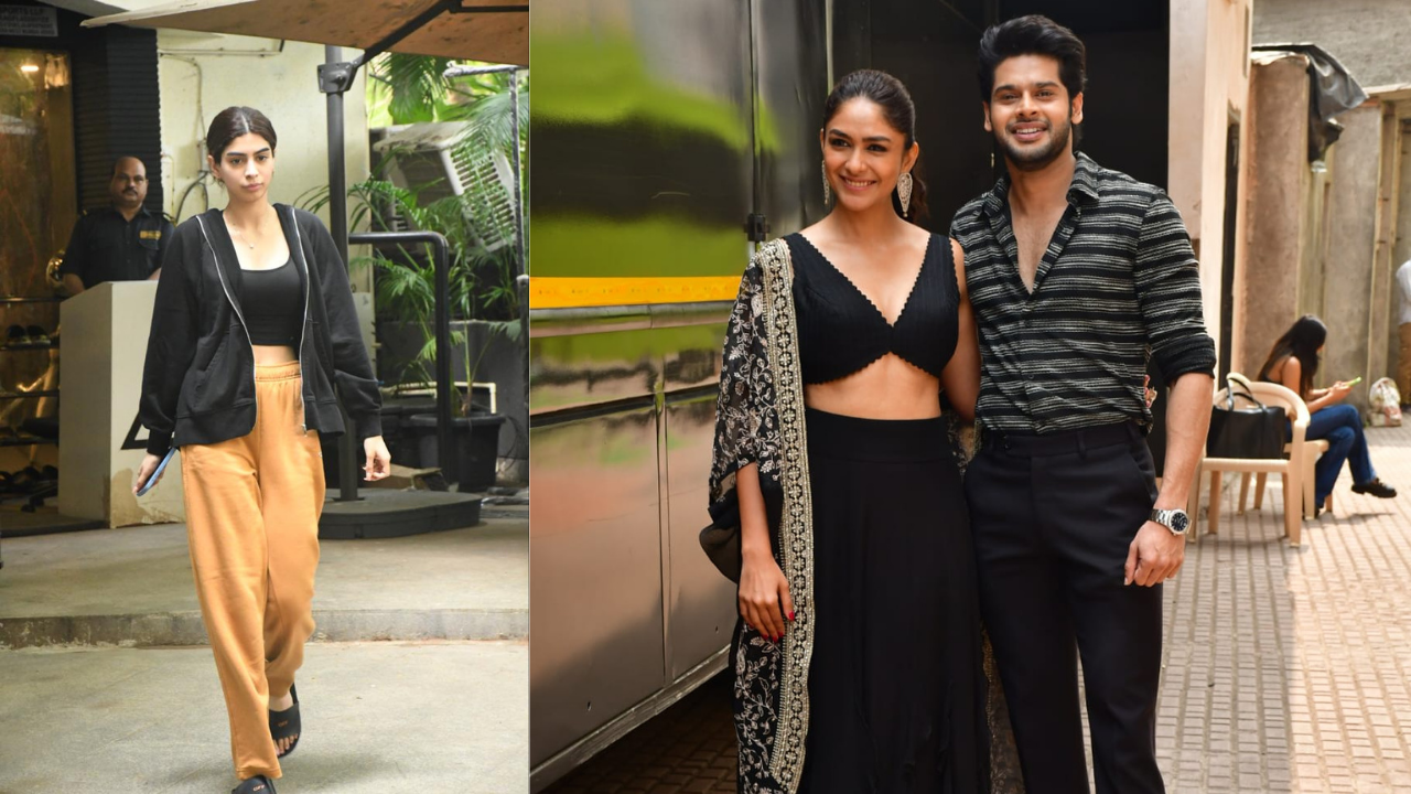 ZoomIn Khushi Kapoor Mrunal Thakur Abhimanyu Dassani And More Celebs Step Out In Style