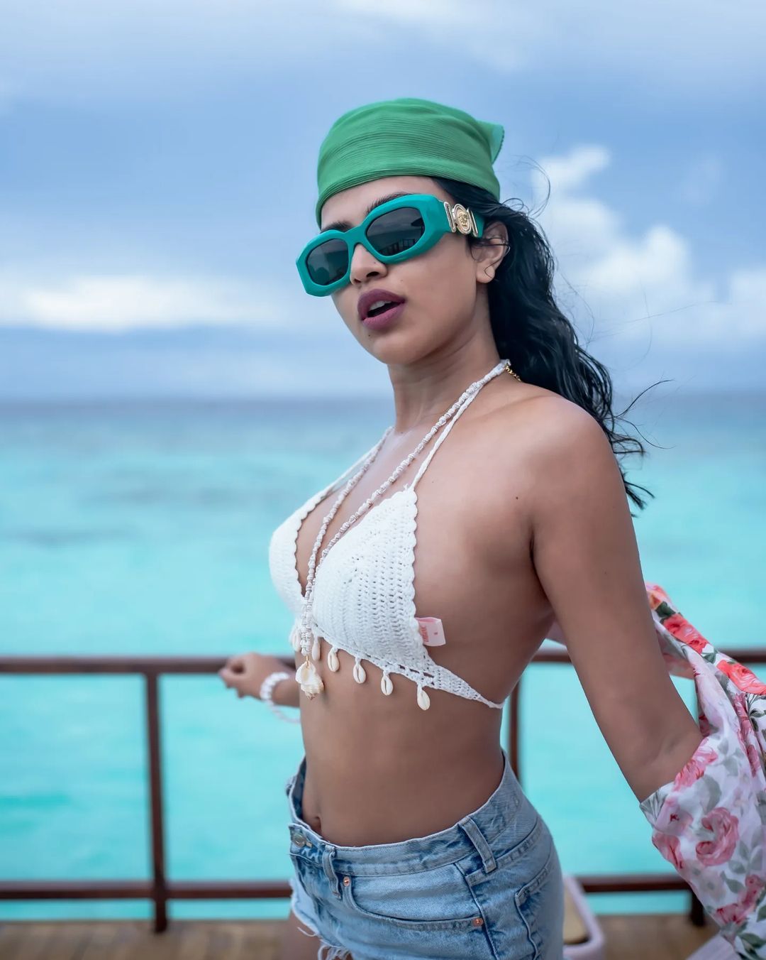 A White Crochet Top Ft Shells 