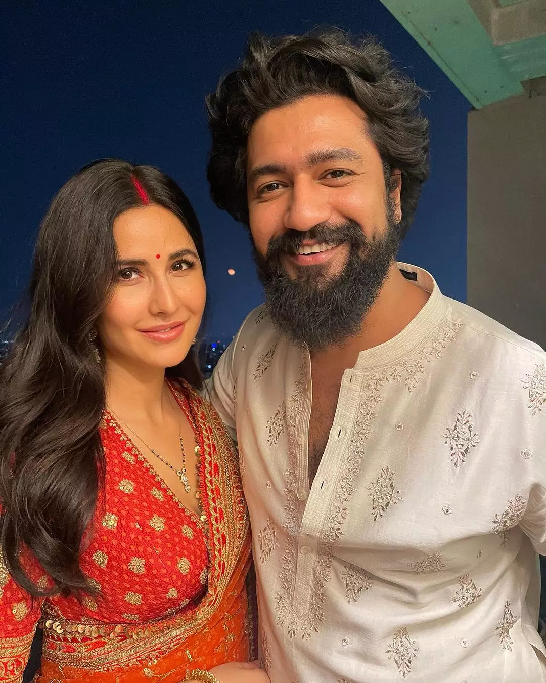 Katrina Kaif wore an orange drape for the festival 