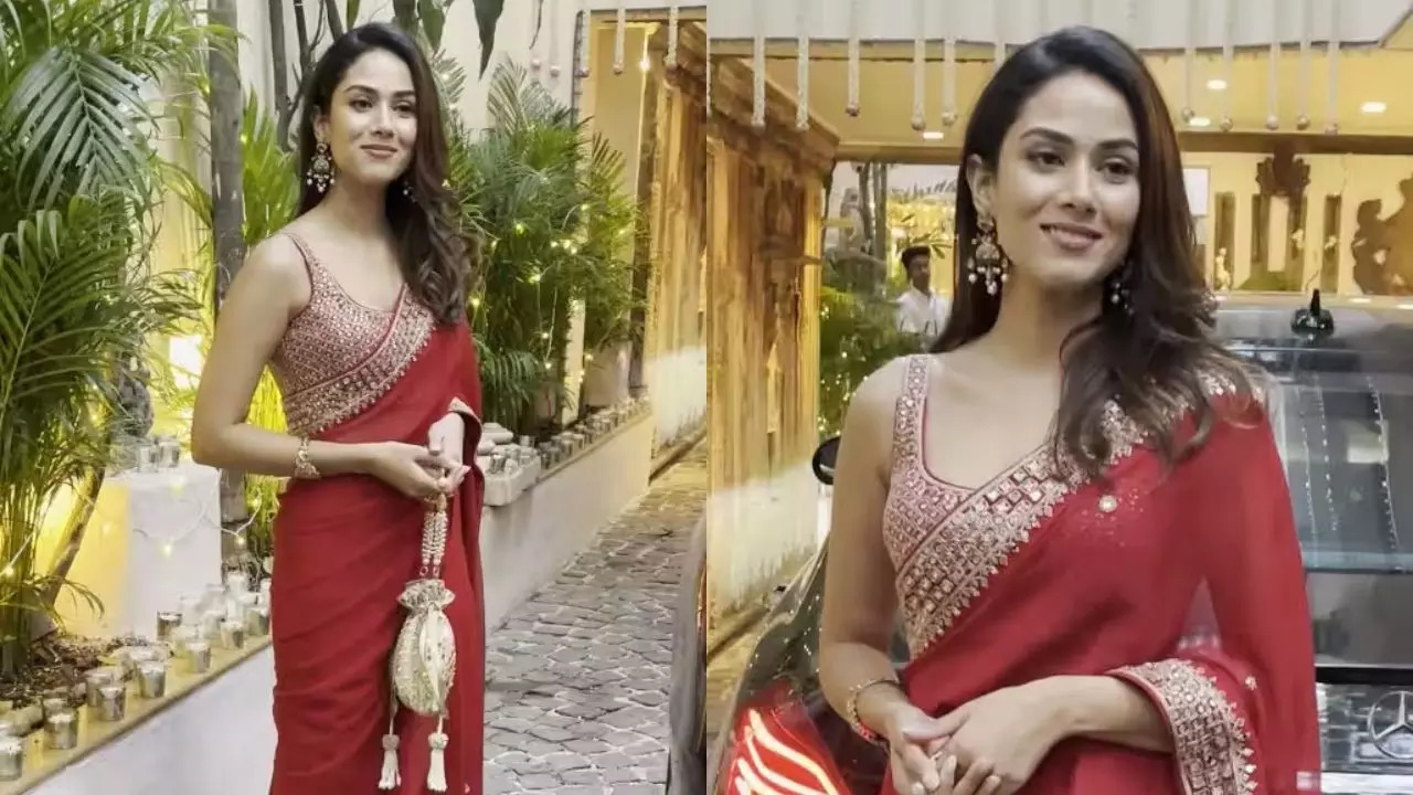 Mira Rajputs red saree is a wardrobe must-have 