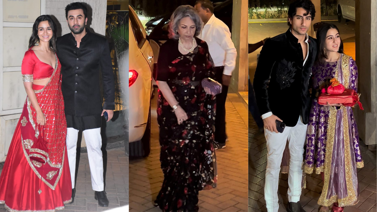 Star-studded Affair Alia Bhatt Ranbir Kapoor Sara Ali Khan and Other Celebrities Illuminate Kareena Kapoor Khans Diwali Party