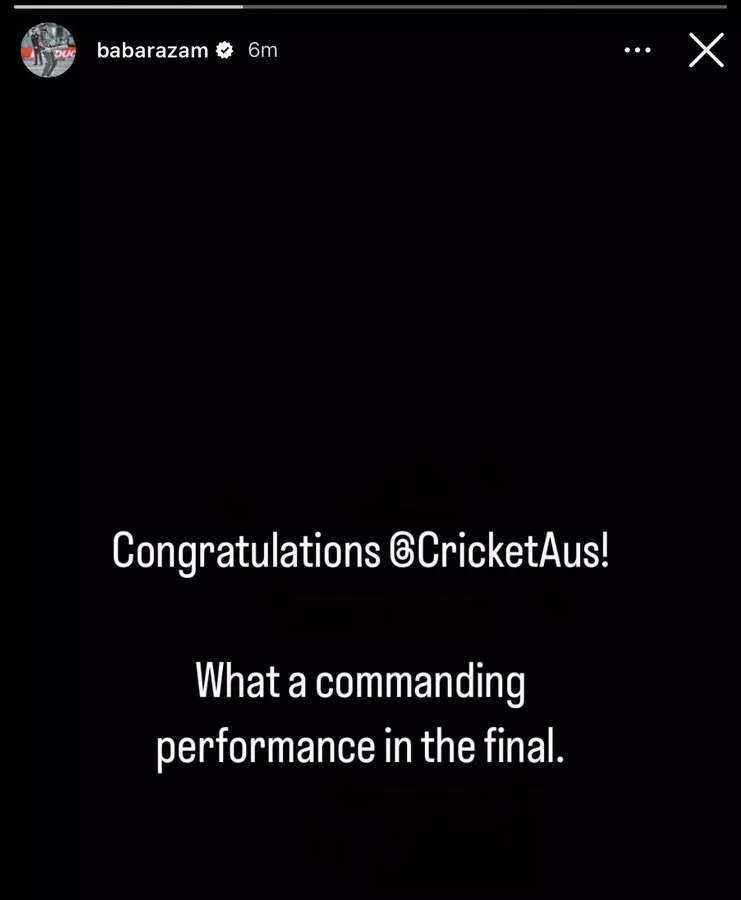 Babar Azam congratulates AUS
