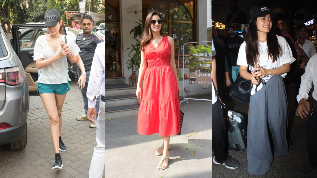 ZoomIn Rashmika Mandanna Mira Rajput Rhea Chakraborty And Other Celebs Step Out In Style